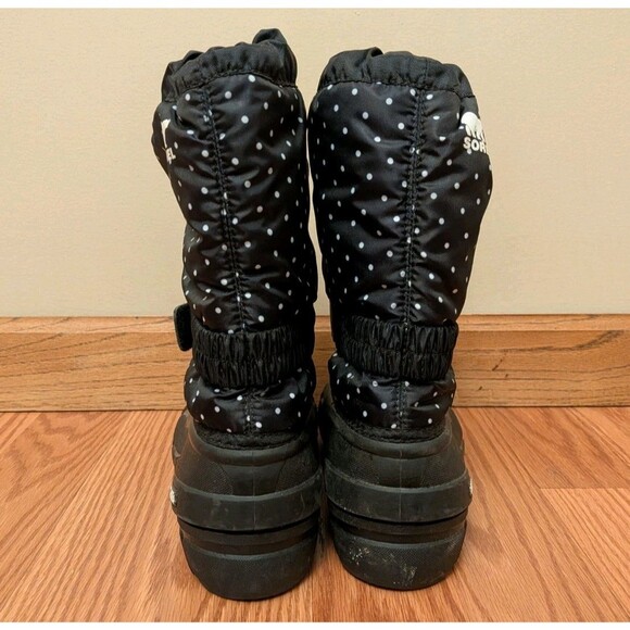Sorel Kids Black and White Polka Dot Boots - Picture 5 of 12